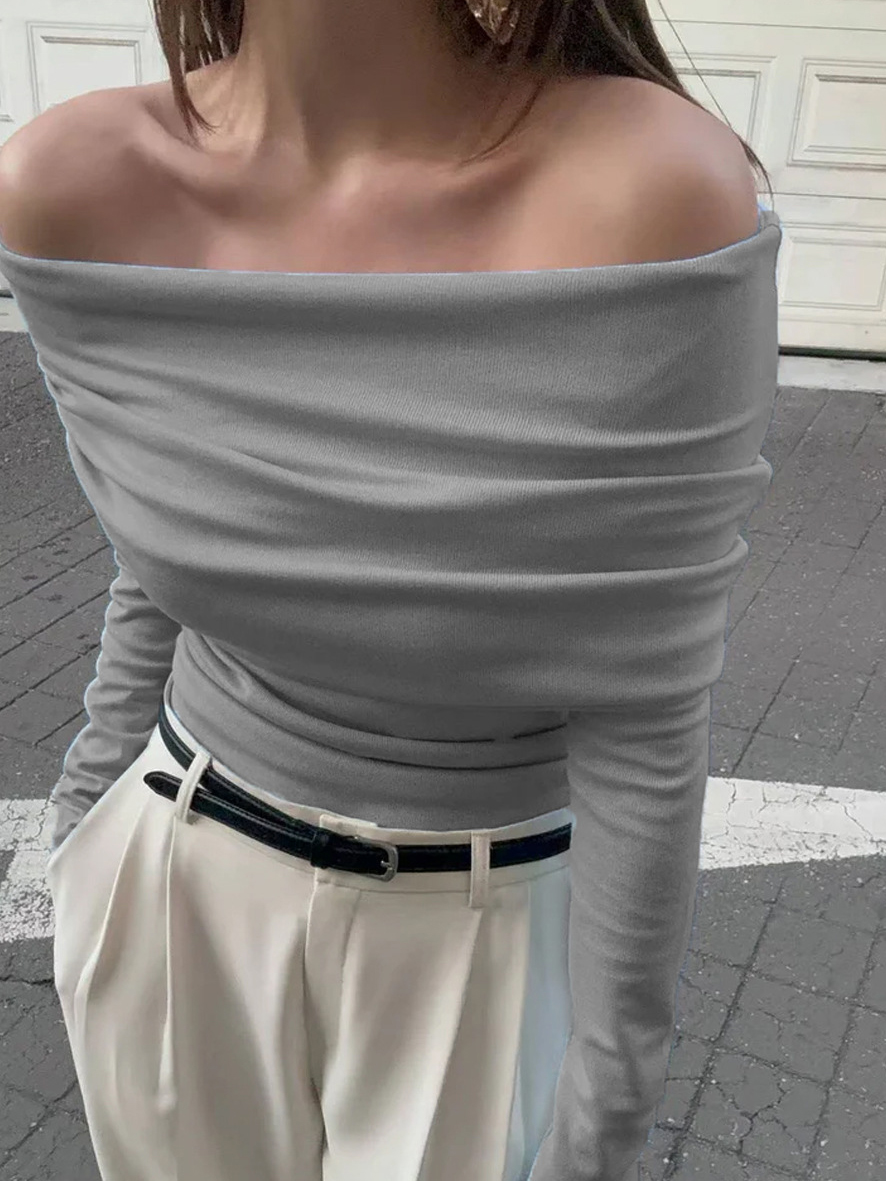 One-shoulder Chest-wrap Sweater - Image 4