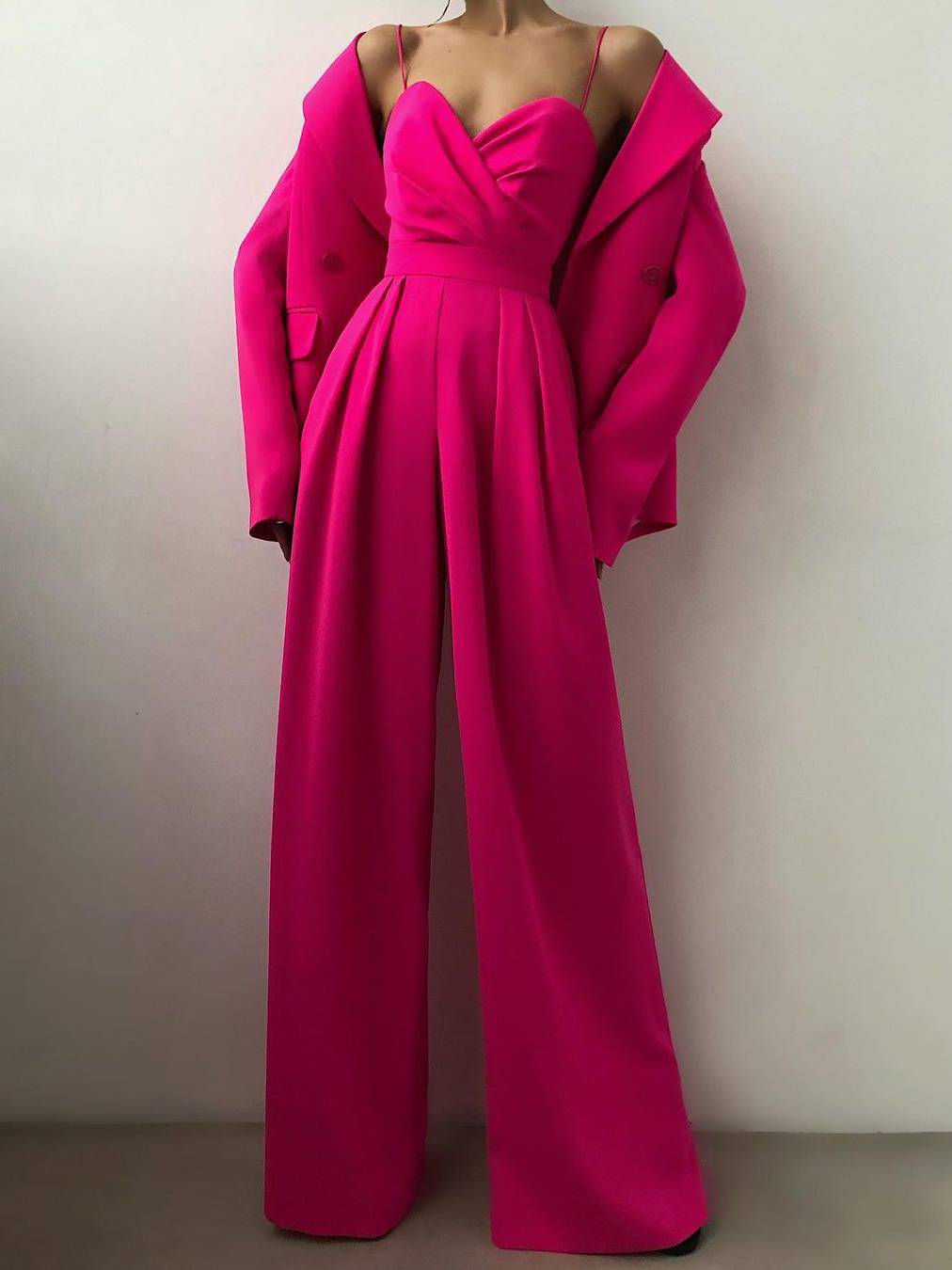 Suspender Tight Waist Straight Mopping Minimalist Jumpsuit - Image 9